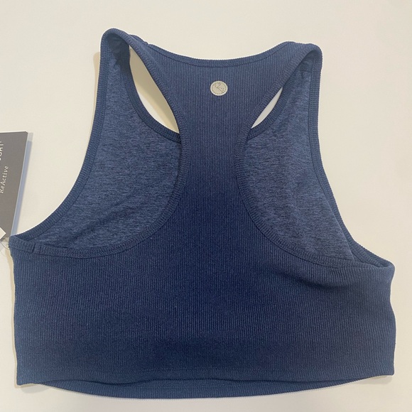 THREADS 4 THOUGHT REACTIVE KENSI RIBBED SPORTS BRA SUPPORTIVE LARGE HEATHER BLUE - Picture 5 of 14